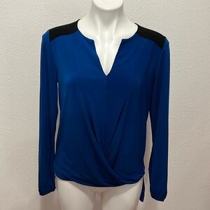 Double Click Blue Black Top Sz S